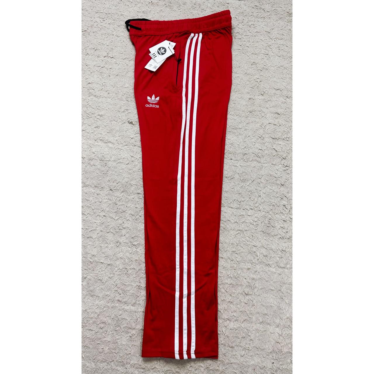 Adidas Originals Cotton Red Track Pants – 3 Stripes Classic | Trendy, Durable & Breathable Fit