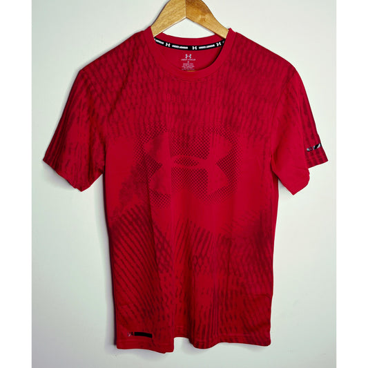 UNDER ARMOUR MEN'S ELITE PERFORMANCE TECH T-SHIRT | RED GRAPHIC PRINT | SHORT SLEEVE, MOISTURE-WICKING, QUICK-DRY | TRAINING & RUNNING