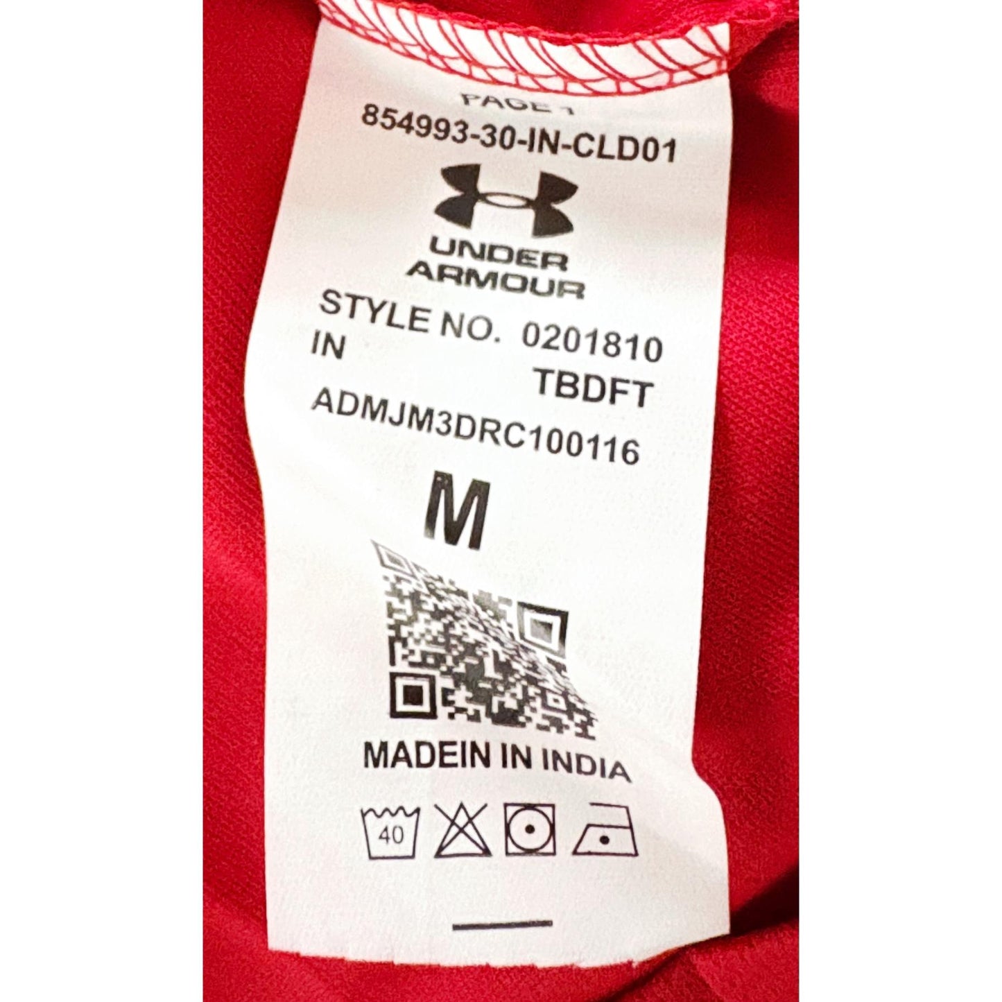 UNDER ARMOUR MEN'S ELITE PERFORMANCE TECH T-SHIRT | RED GRAPHIC PRINT | SHORT SLEEVE, MOISTURE-WICKING, QUICK-DRY | TRAINING & RUNNING