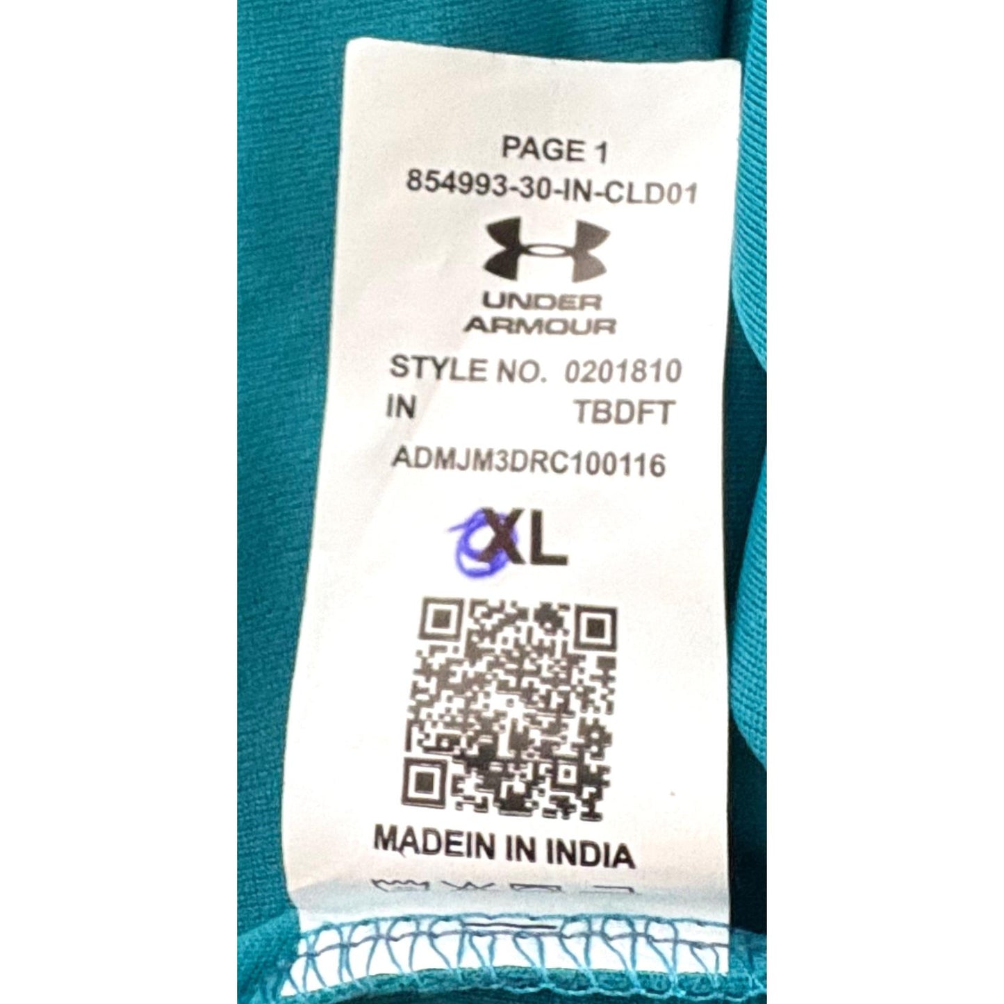 UNDER ARMOUR MEN'S ELITE PERFORMANCE TECH T-SHIRT | TEAL BLUE GRAPHIC PRINT | SHORT SLEEVE, MOISTURE-WICKING, QUICK-DRY | TRAINING & RUNNING