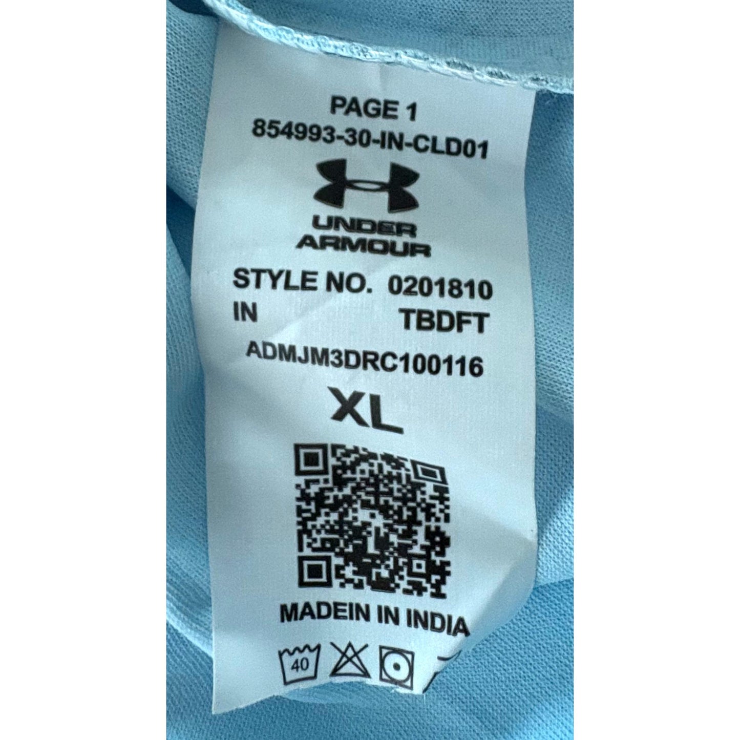 UNDER ARMOUR MEN'S ELITE PERFORMANCE TECH T-SHIRT | LIGHT BLUE/GRAY GRAPHIC PRINT | SHORT SLEEVE, MOISTURE-WICKING, QUICK-DRY | TRAINING & RUNNING