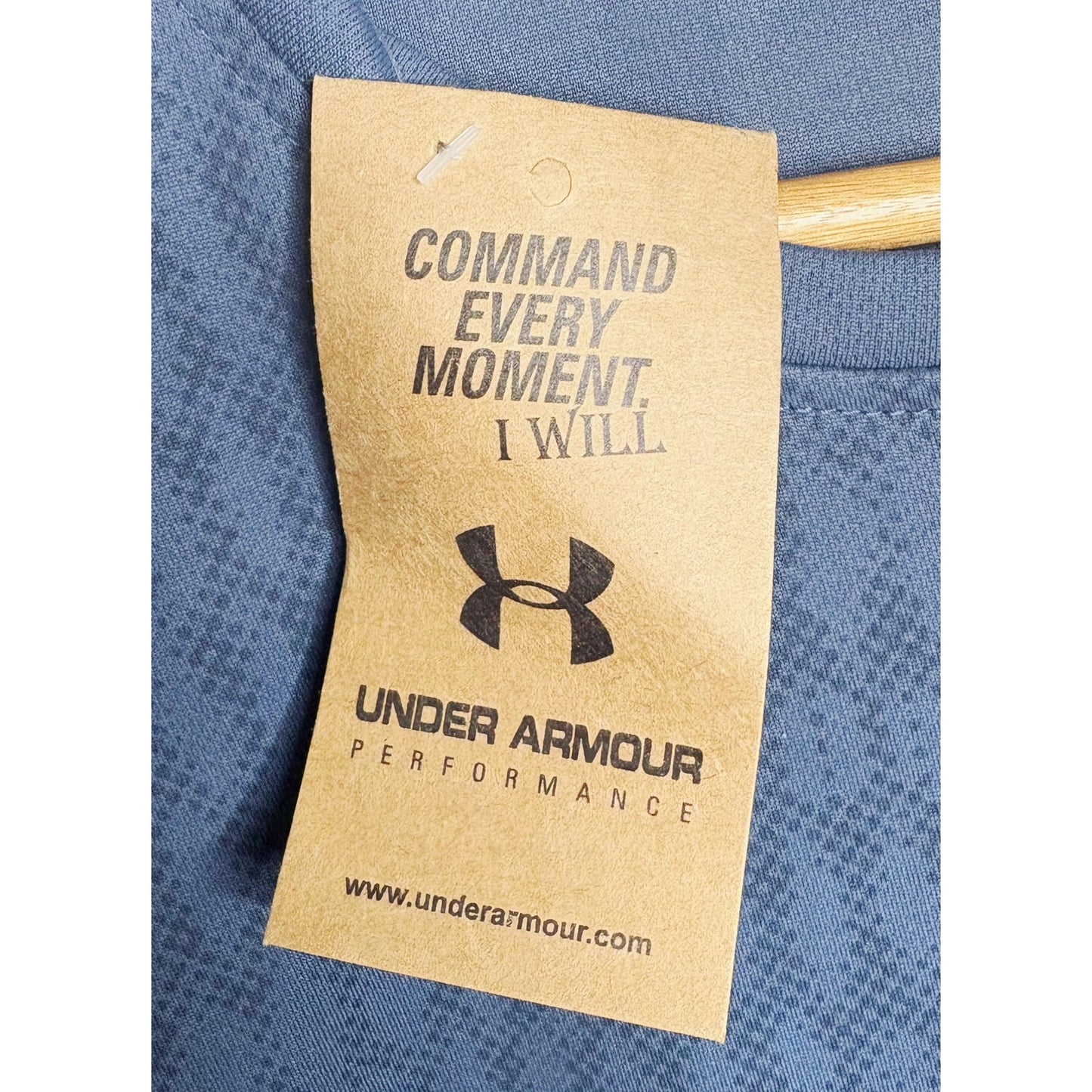 UNDER ARMOUR MEN'S ELITE PERFORMANCE TECH T-SHIRT | MEDIUM DARK BLUE GRAPHIC PRINT | SHORT SLEEVE, MOISTURE-WICKING, QUICK-DRY | TRAINING & RUNNING
