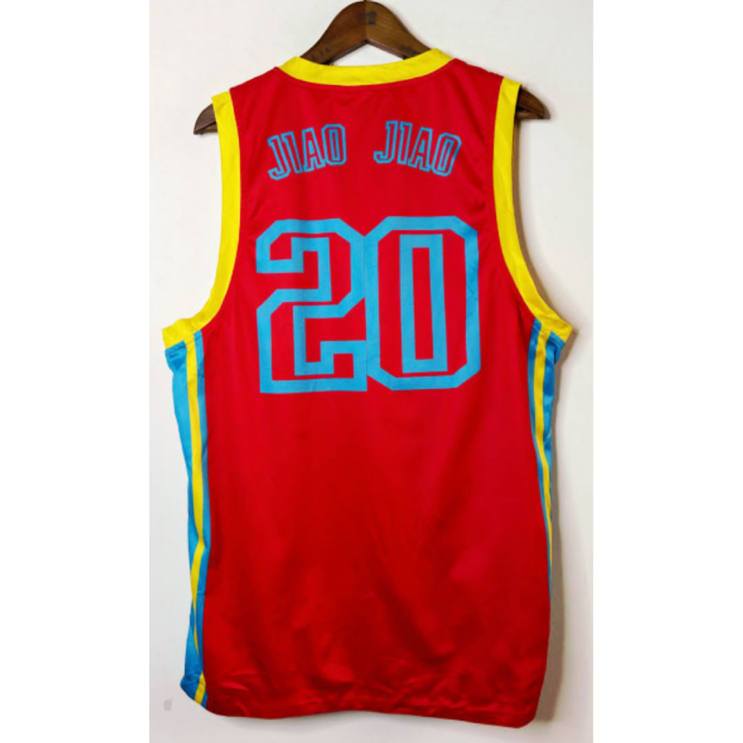 CAPSULE CORP RED SIZE L BASKETBALL JERSEY