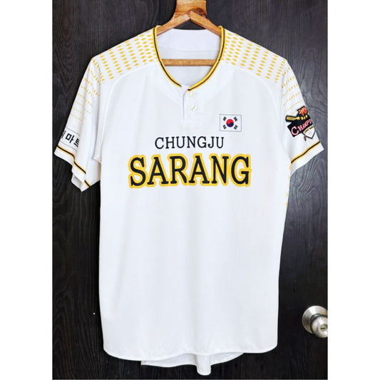 SARANG WHITE SIZE XL PREMIUM BASEBALL JERSEYS.-.