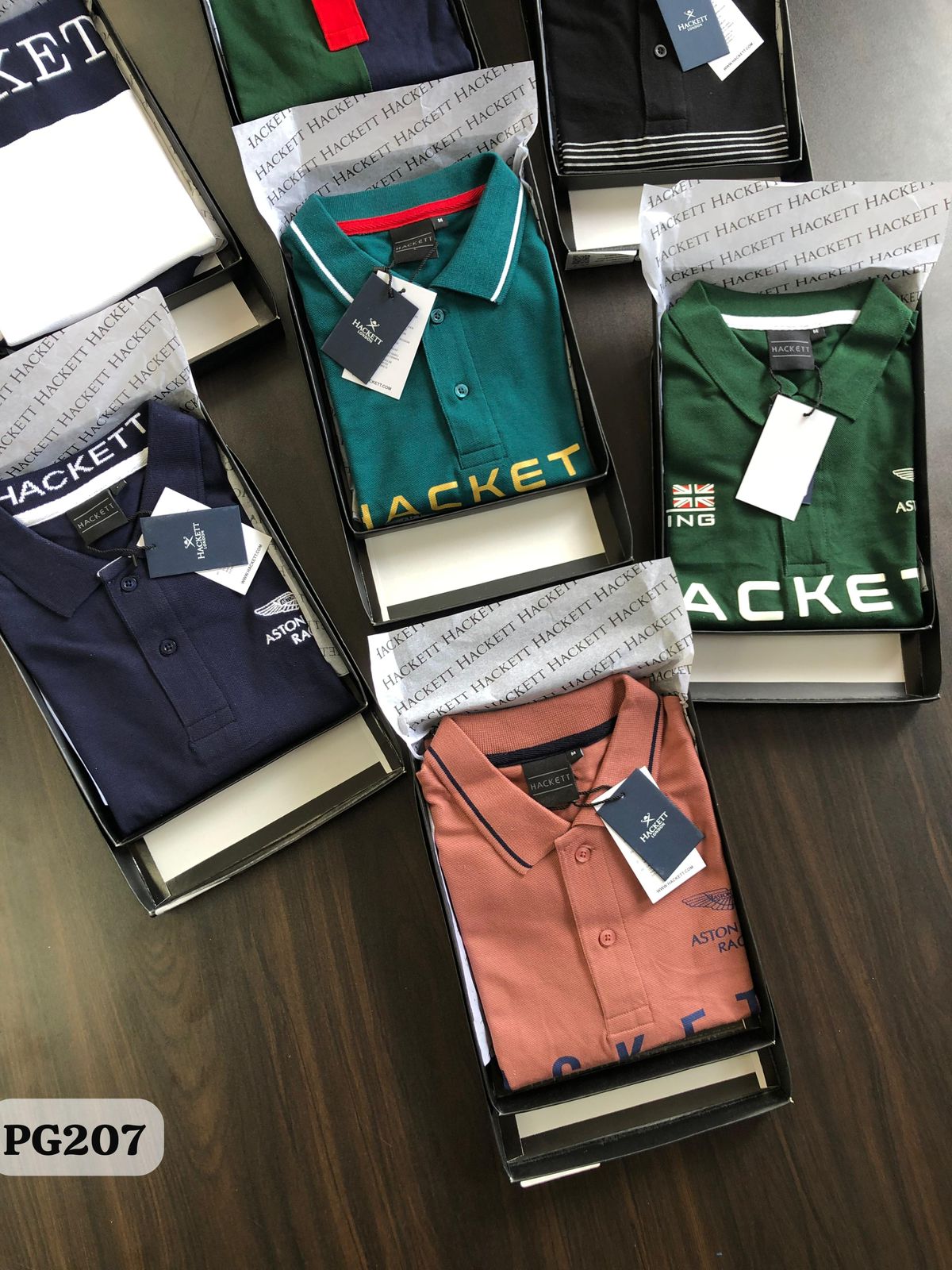Hackett Premium Sport Polo Tee – Refined Blue with White & Gold Detailing