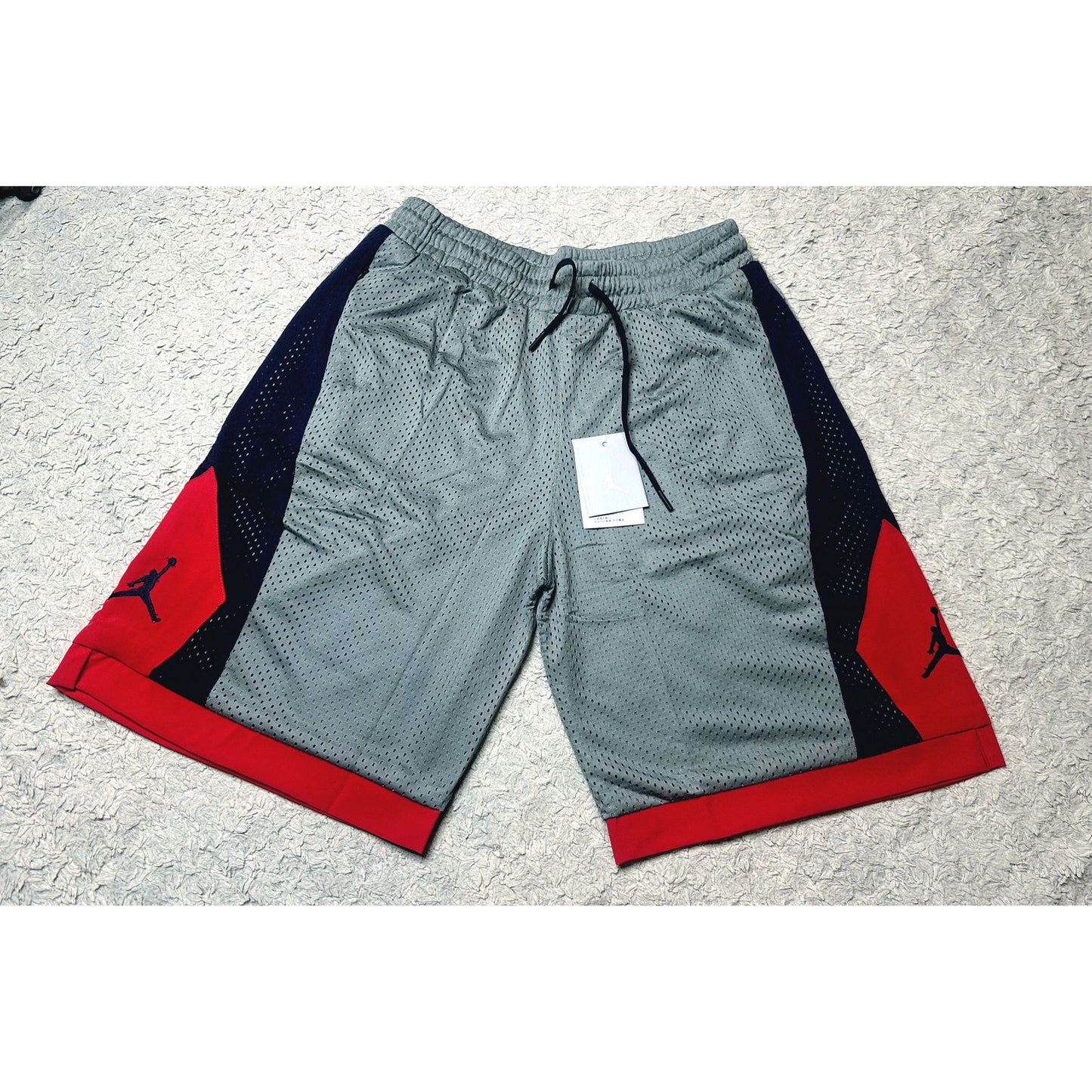 Jordan Jumpman Athletic Mesh Reversible Shorts – Grey Red Colorblock