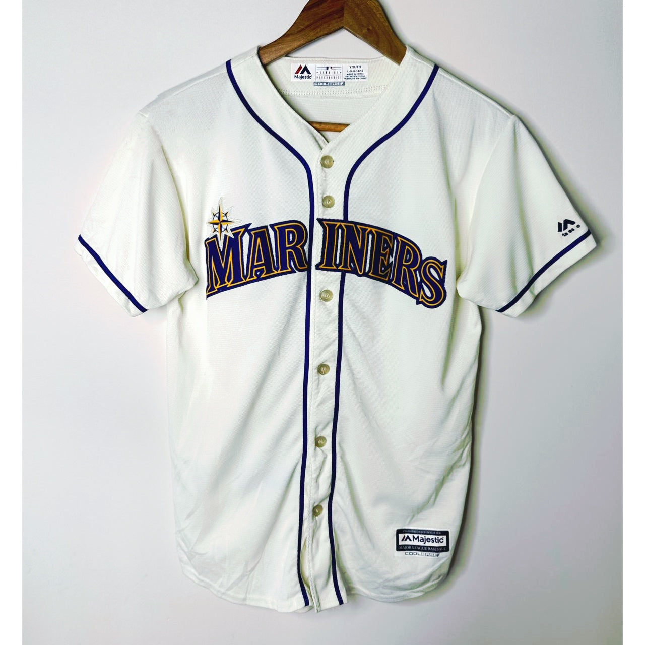 Majestic Seattle Mariners Cool Base Youth Home Jersey S Jersey