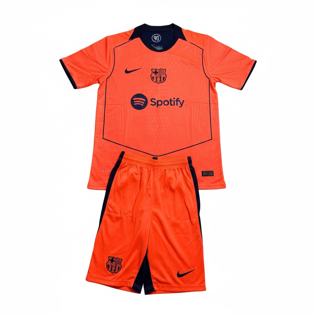 NIKE FC BARCELONA 25/26 FOOTBALL JERSEY KIT |  ORANGE & BLACK