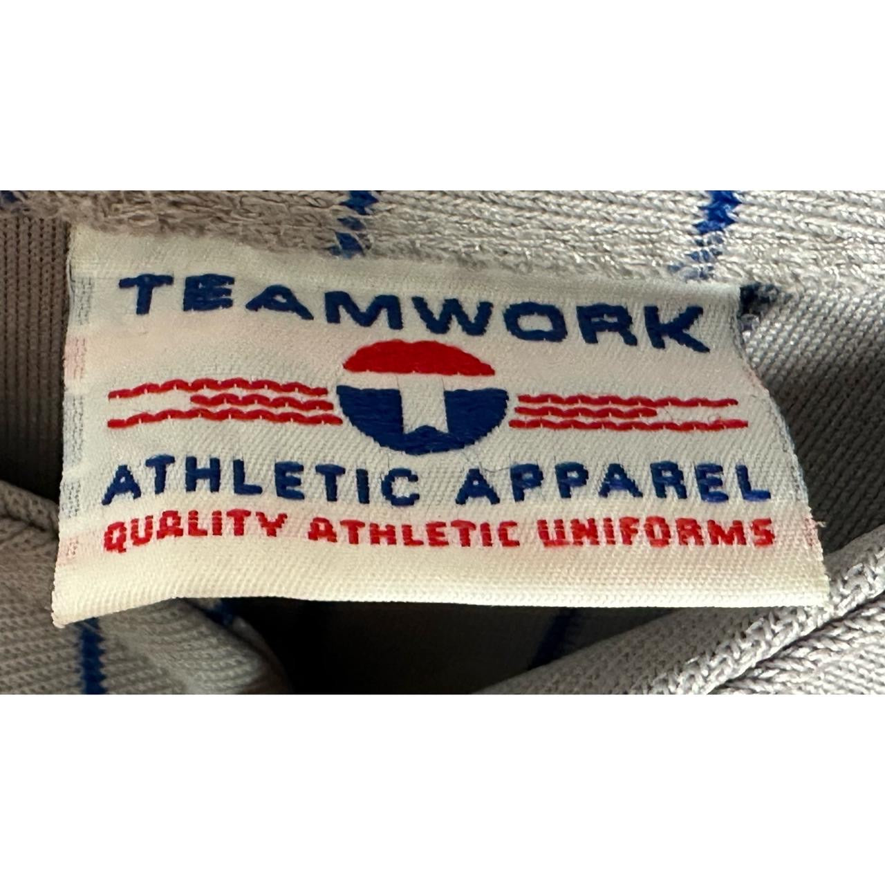 Rip Squad Softball Club Embroidered Grey & Blue Striped Button-Up Baseball Jersey