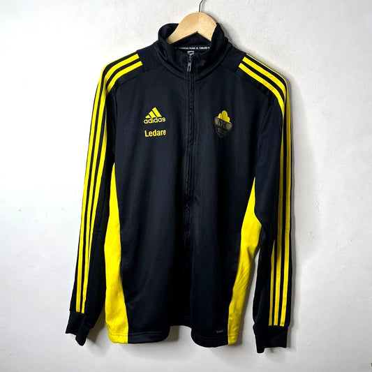 ADIDAS LEDARE BLACK/YELLOW SIZE L PREMIUM LUXURY JACKET