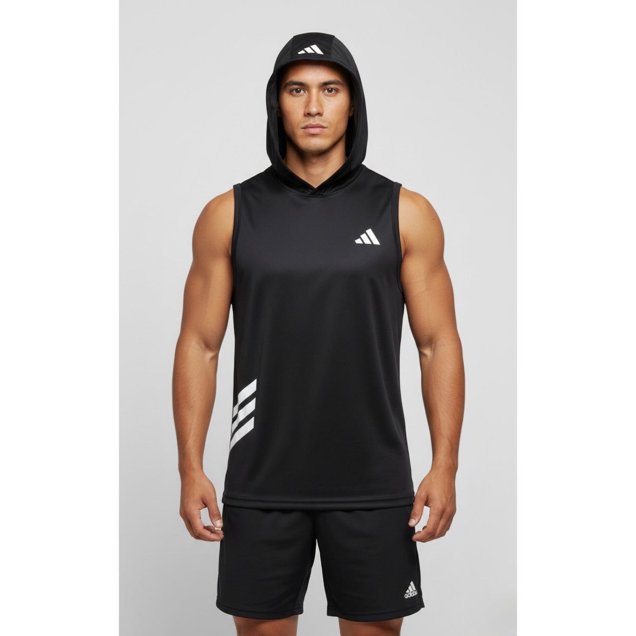 Adidas Men's Tech-Fit Sleeveless Hoodie | Moisture-Wicking Fabric