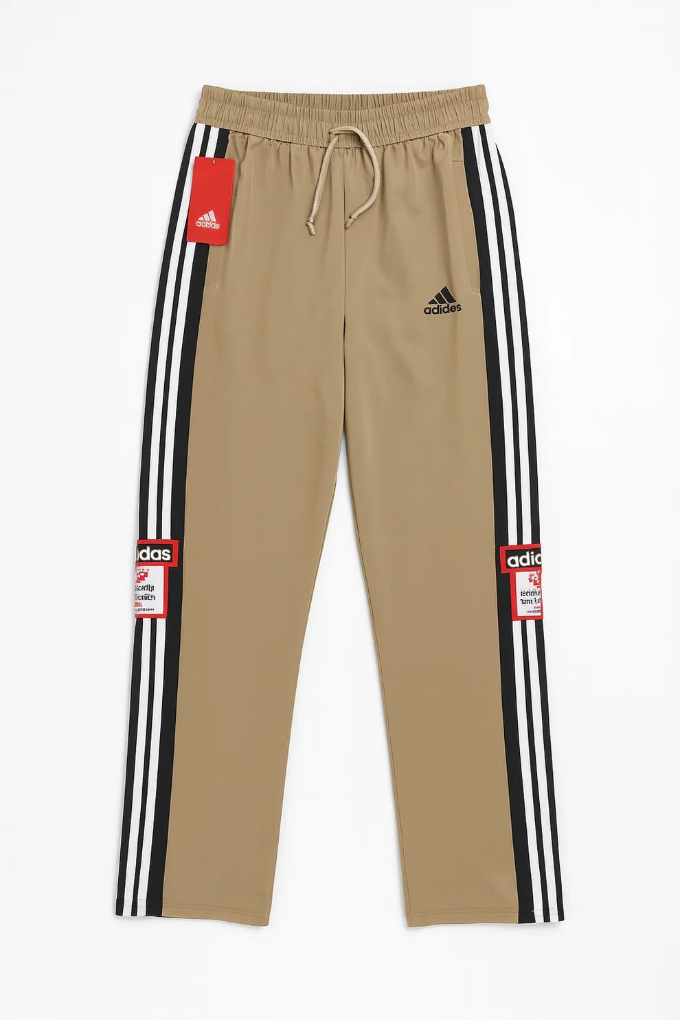 ADIDAS MEN'S TRACK PANTS WITH SIDE BUTTONS | CLASSIC THREE STRIPES CASUAL SPORTSWEAR TROUSERS