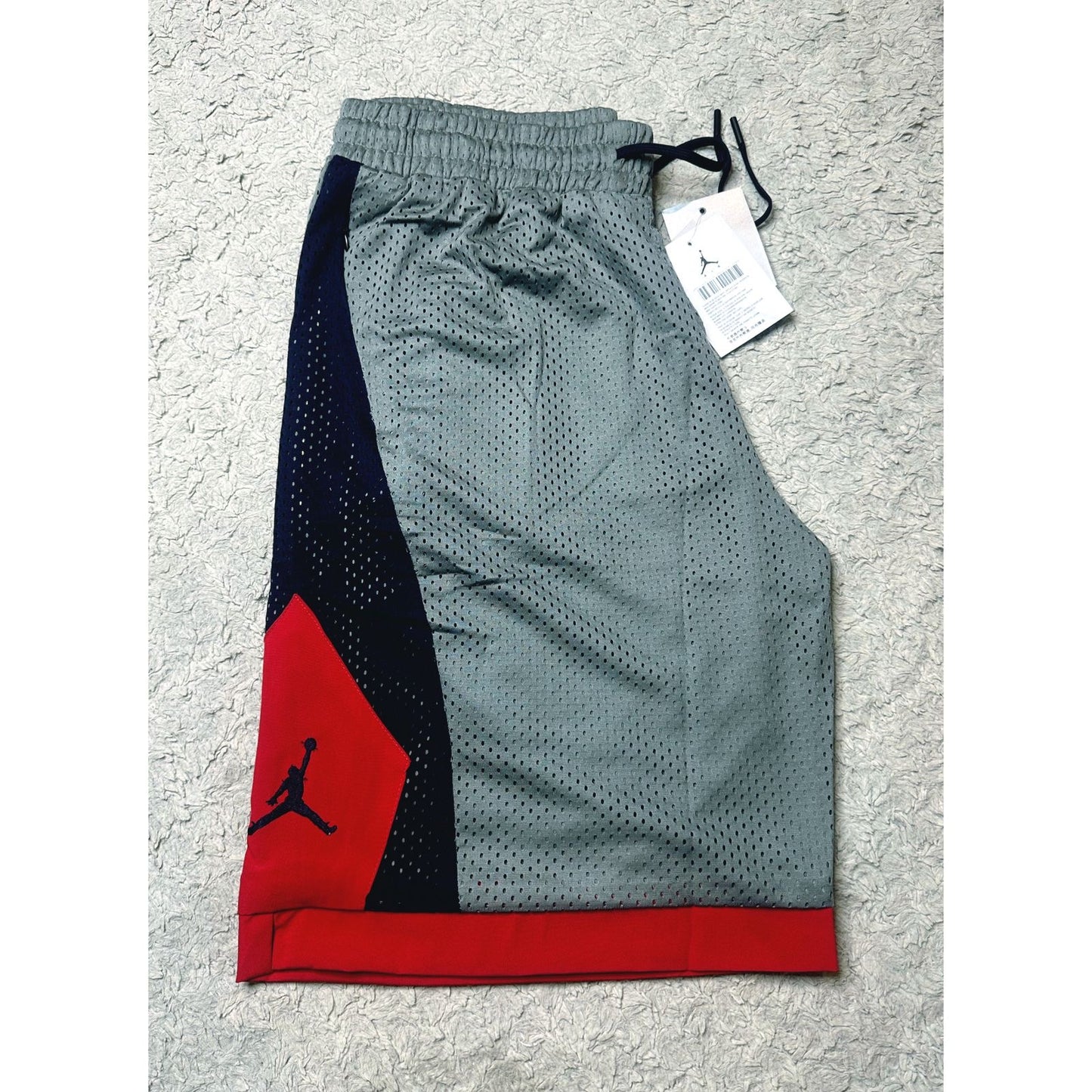Jordan Jumpman Athletic Mesh Reversible Shorts – Grey Red Colorblock