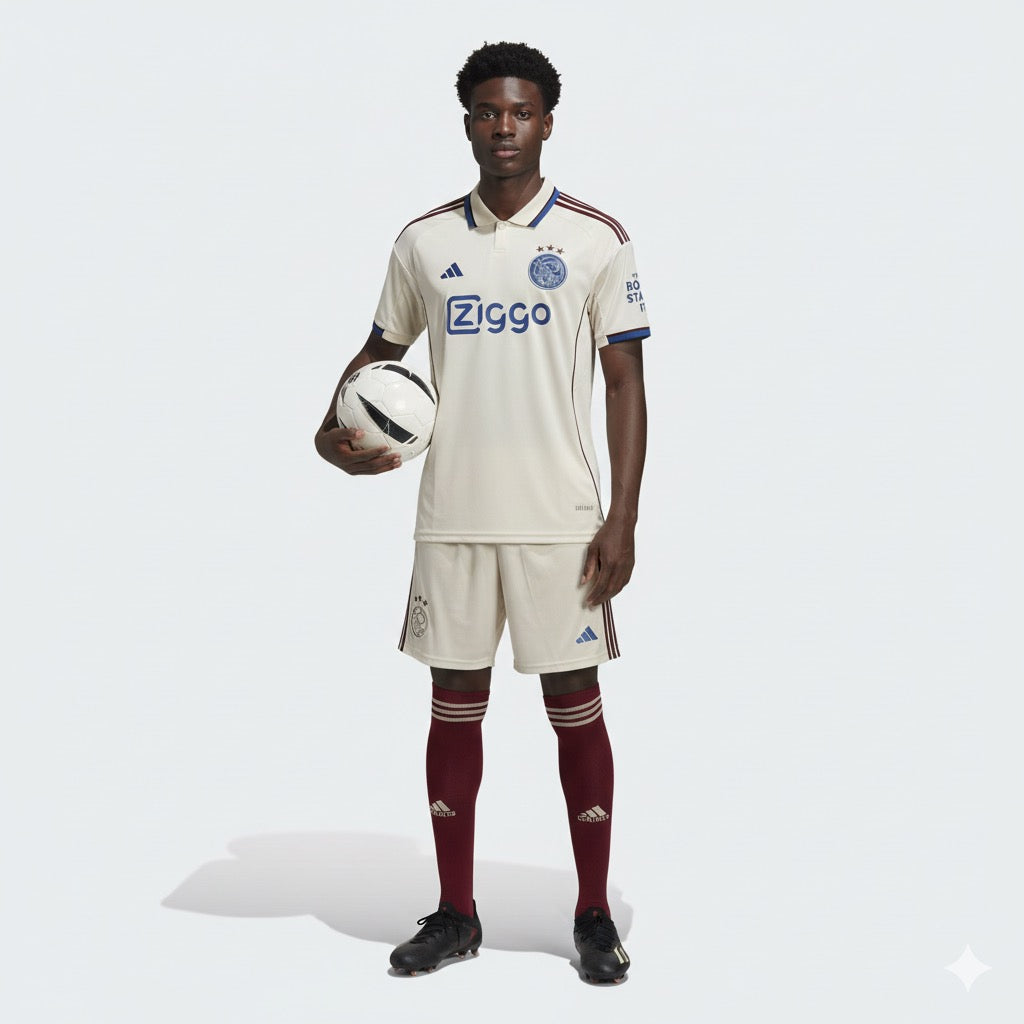 ADIDAS AJAX LIMITED EDITION  25/26 – FOOTBALL JERSEY KIT | CREAM