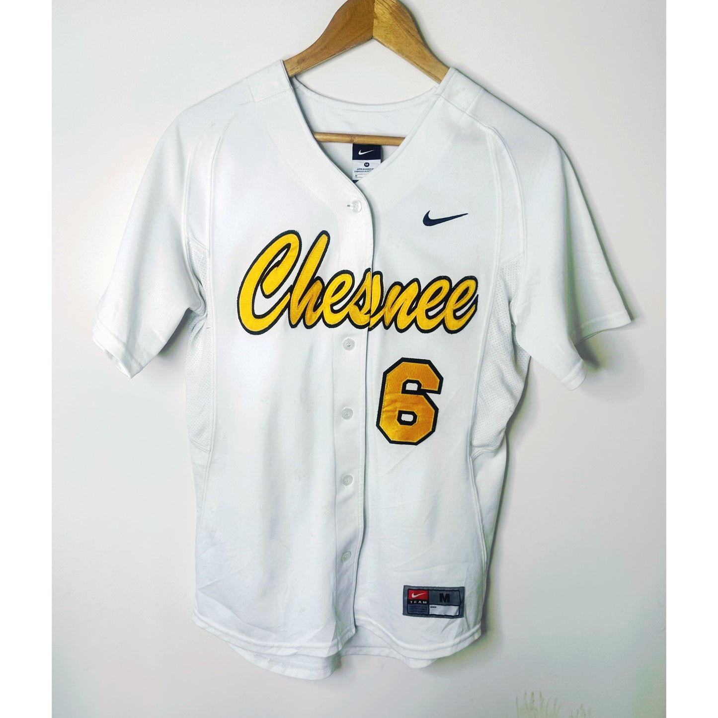 Nike Chesnee High School Baseball Jersey #6 - White/Gold - Size M
