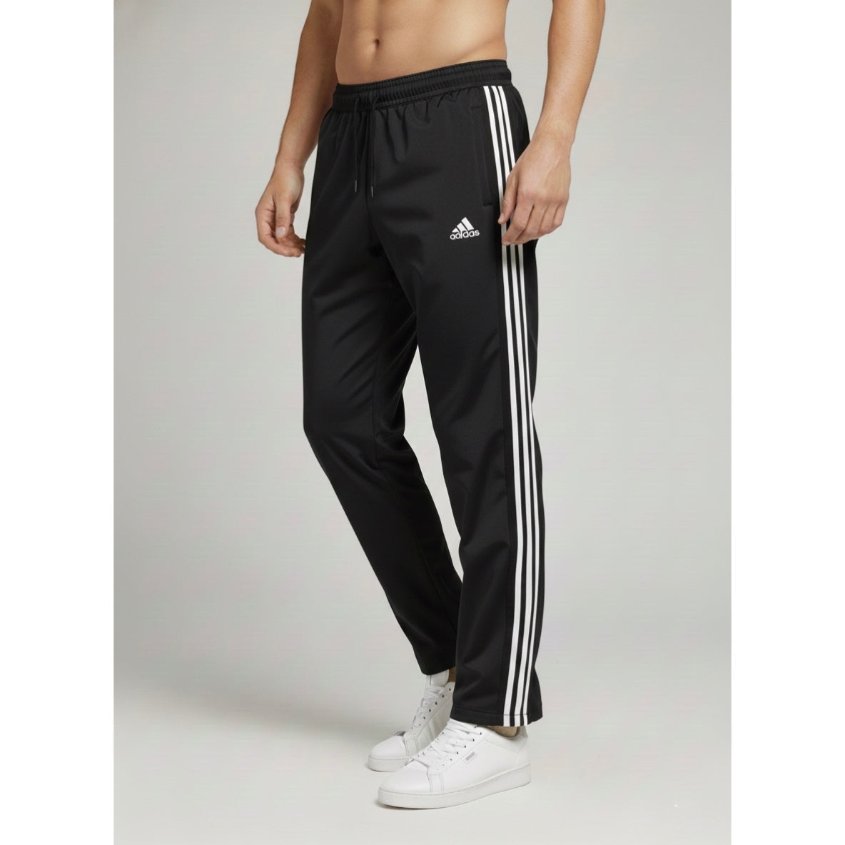 ADIDAS TRACK PANTS FOR MEN – CLASSIC THREE STRIPES SPORTSWEAR TRACK
