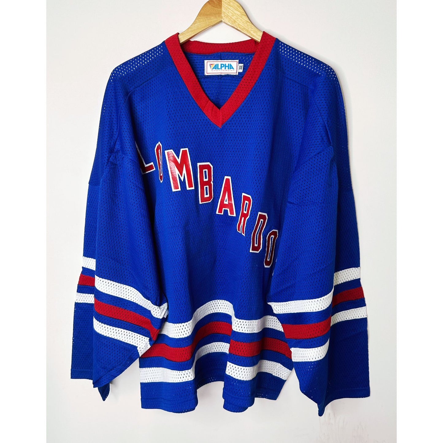 Rare Alpha Sportswear Blue Hockey Jersey - "Lombardo" Custom Graphic