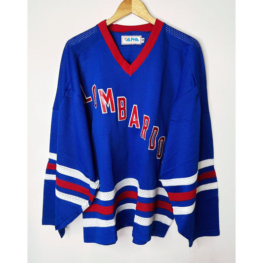 Rare Alpha Sportswear Blue Hockey Jersey - "Lombardo" Custom Graphic