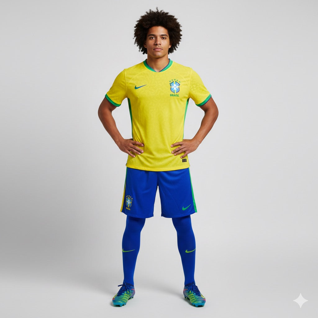 NIKE BRAZIL 25/26 FOOTBALL JERSEY KIT | YELLOW & BLUE