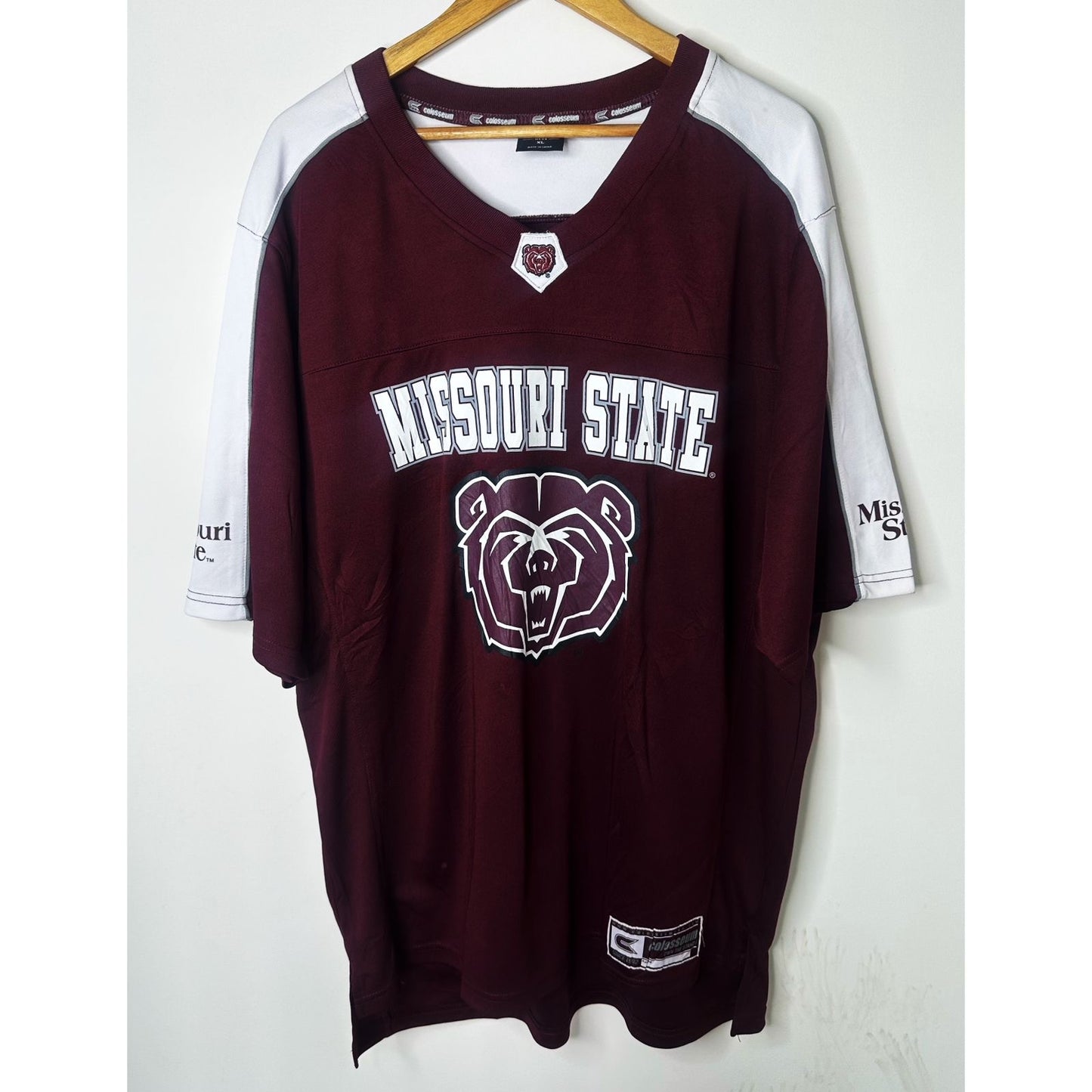 Missouri State University Bears Colosseum V-Neck Graphic Jersey - Maroon 2XL Jersey