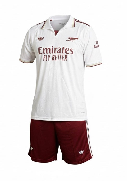 ADIDAS ARSENAL THIRD 25/26 FOOTBALL JERSEY KIT | PREMIUM WHITE & MAROON