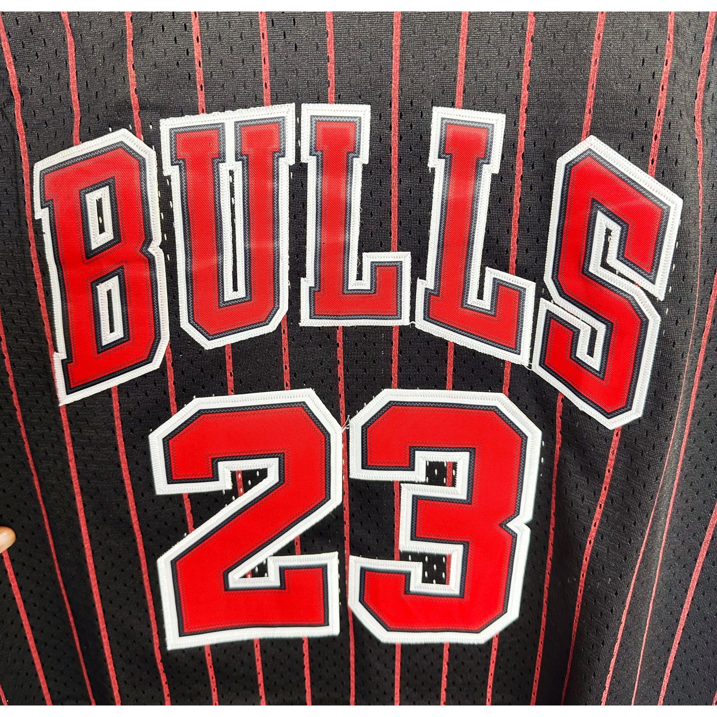Mitchell & Ness Hardwood Classics Michael Jordan #23 Chicago Bulls Alternate Pinstripe Jersey