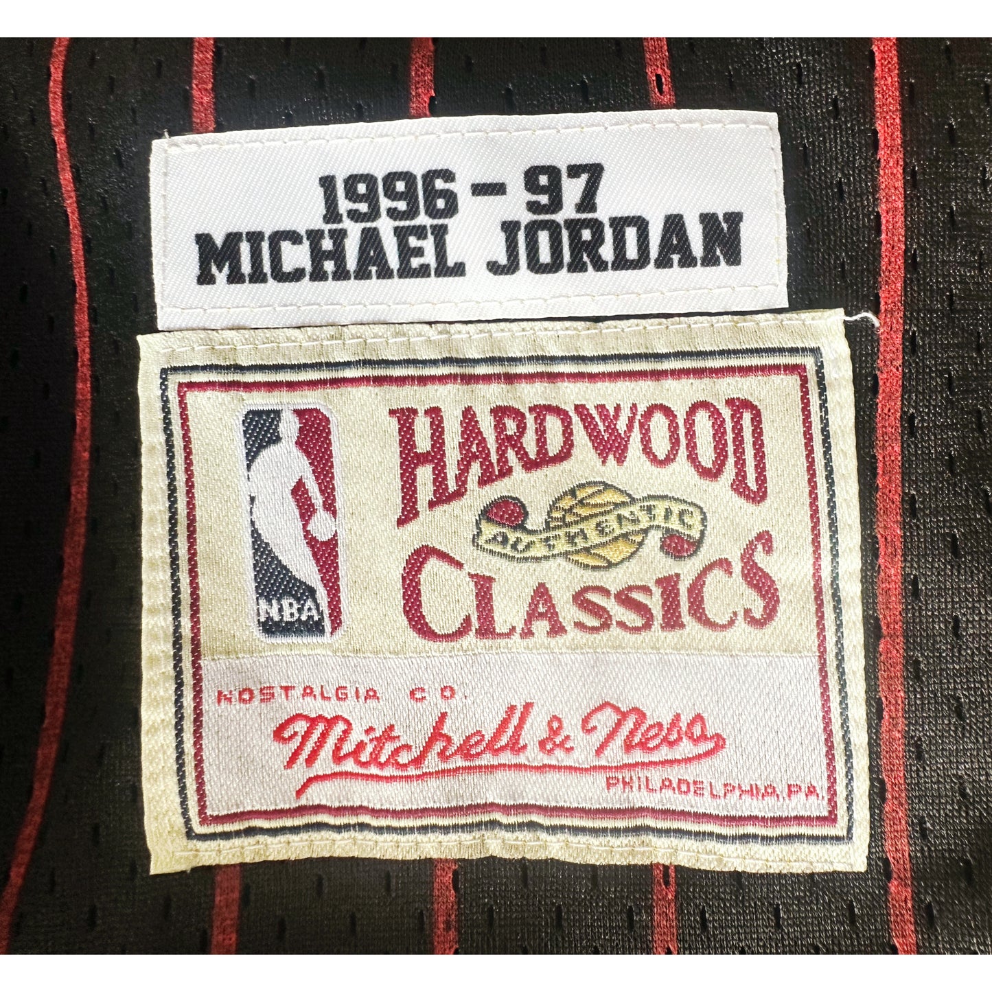 Mitchell & Ness Hardwood Classics Michael Jordan #23 Chicago Bulls Alternate Pinstripe Jersey