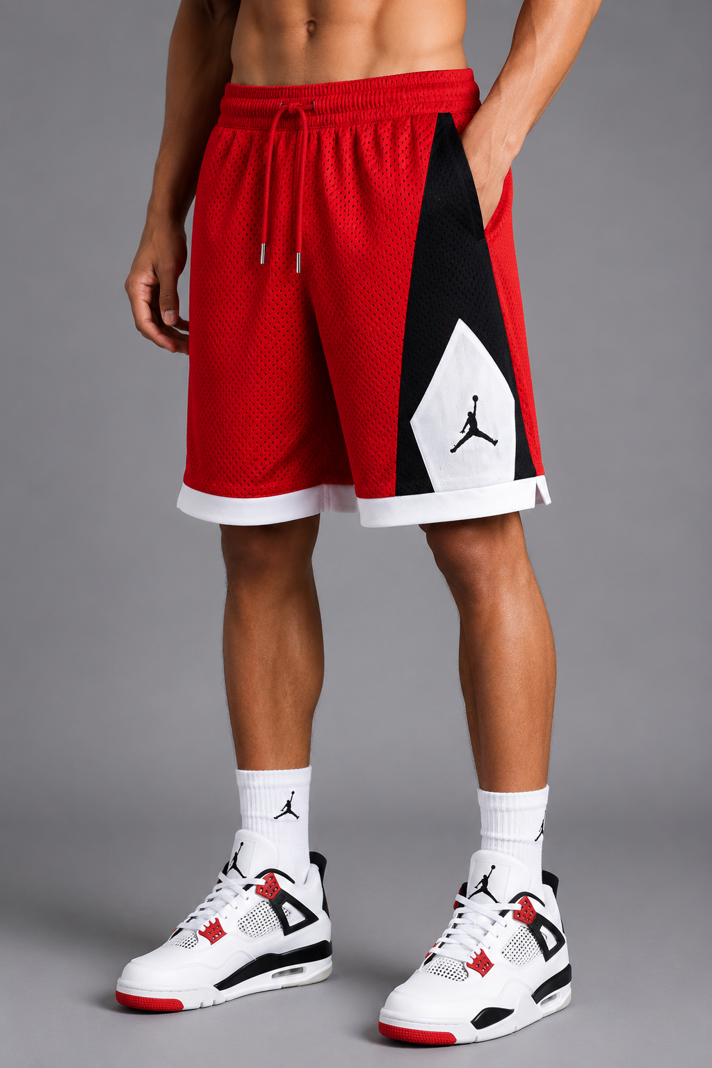 Jordan Legacy Mesh Shorts – Red/Black Edition