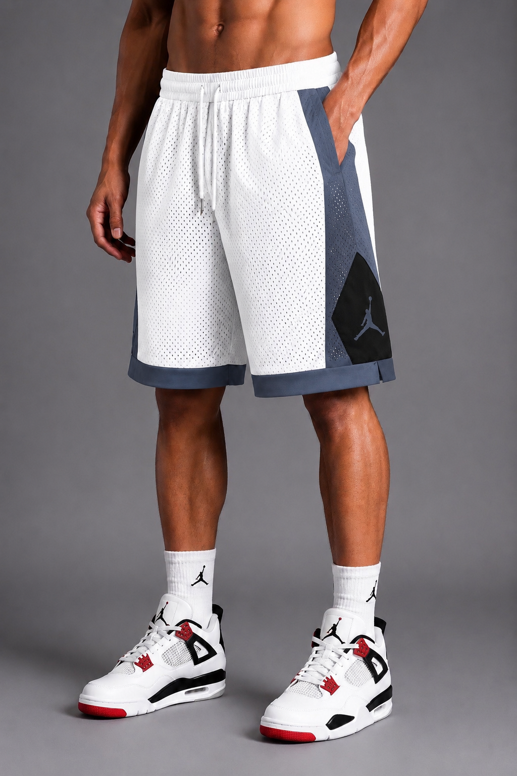 Jordan Shadow Ice Mesh Basketball Short - Black/Grey or Grey/Black