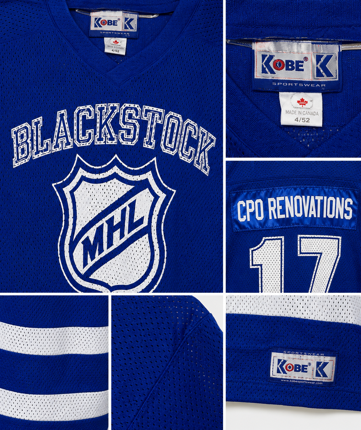 Blackstock MHL Vintage Ice Hockey Jersey – Royal Blue | Premium Edition | Size XL