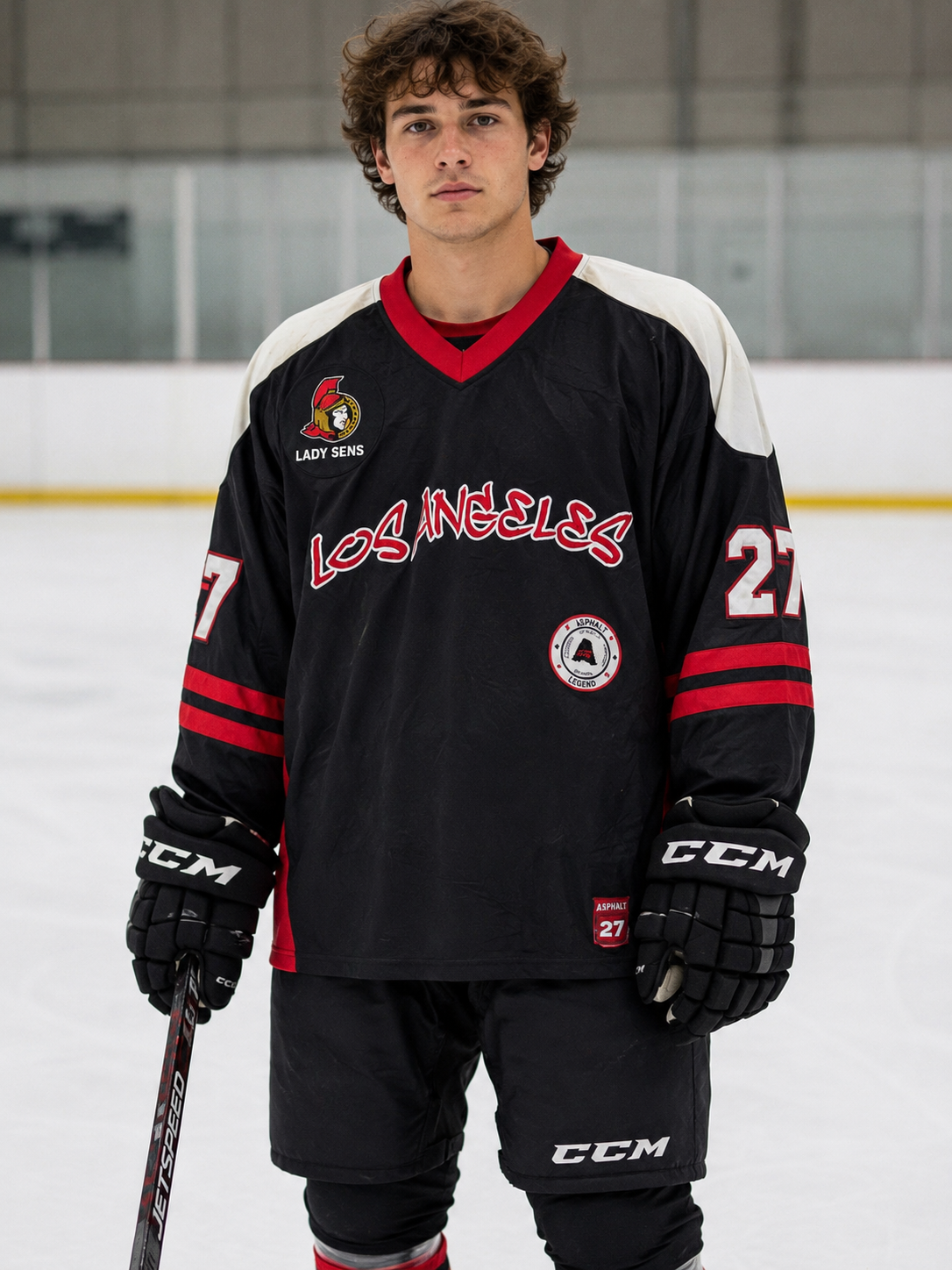Los Angeles #27 Ice Hockey Jersey – Black | Premium Edition | Size 3XL
