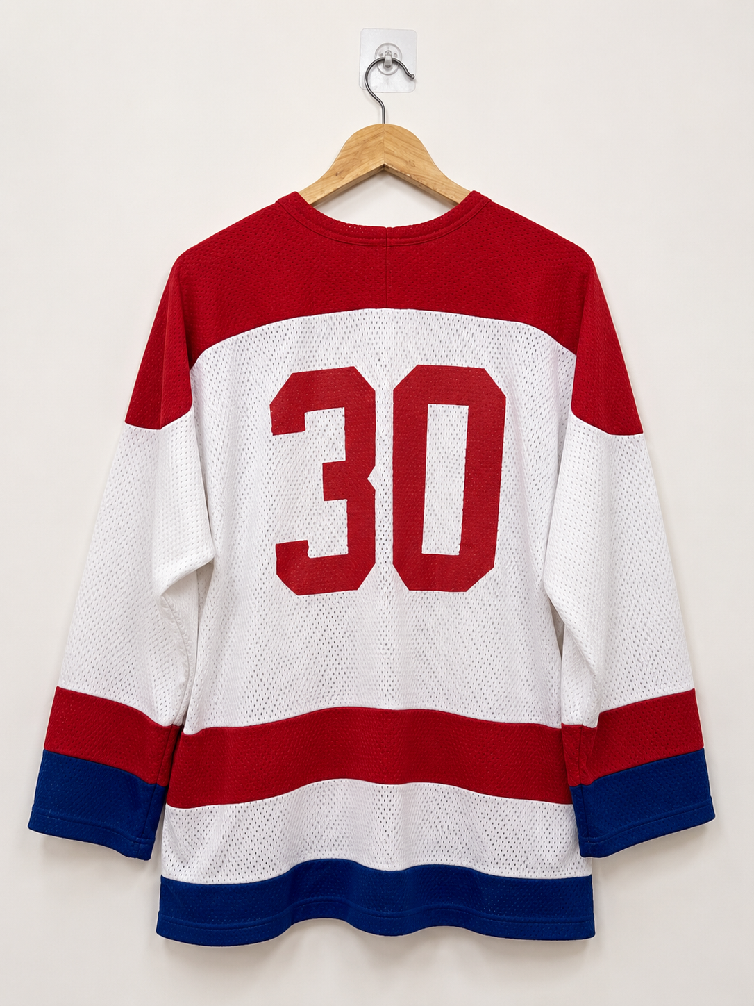 CoCo's Roadhouse Vintage Ice Hockey Jersey – White/Red/Blue ] Size XL