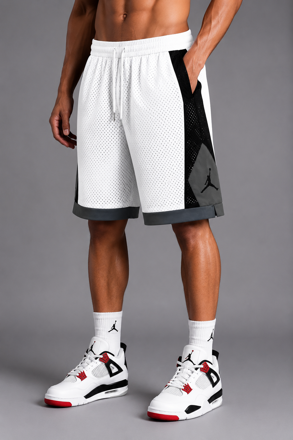 Jordan Shadow Ice Mesh Basketball Short - Black/Grey or Grey/Black