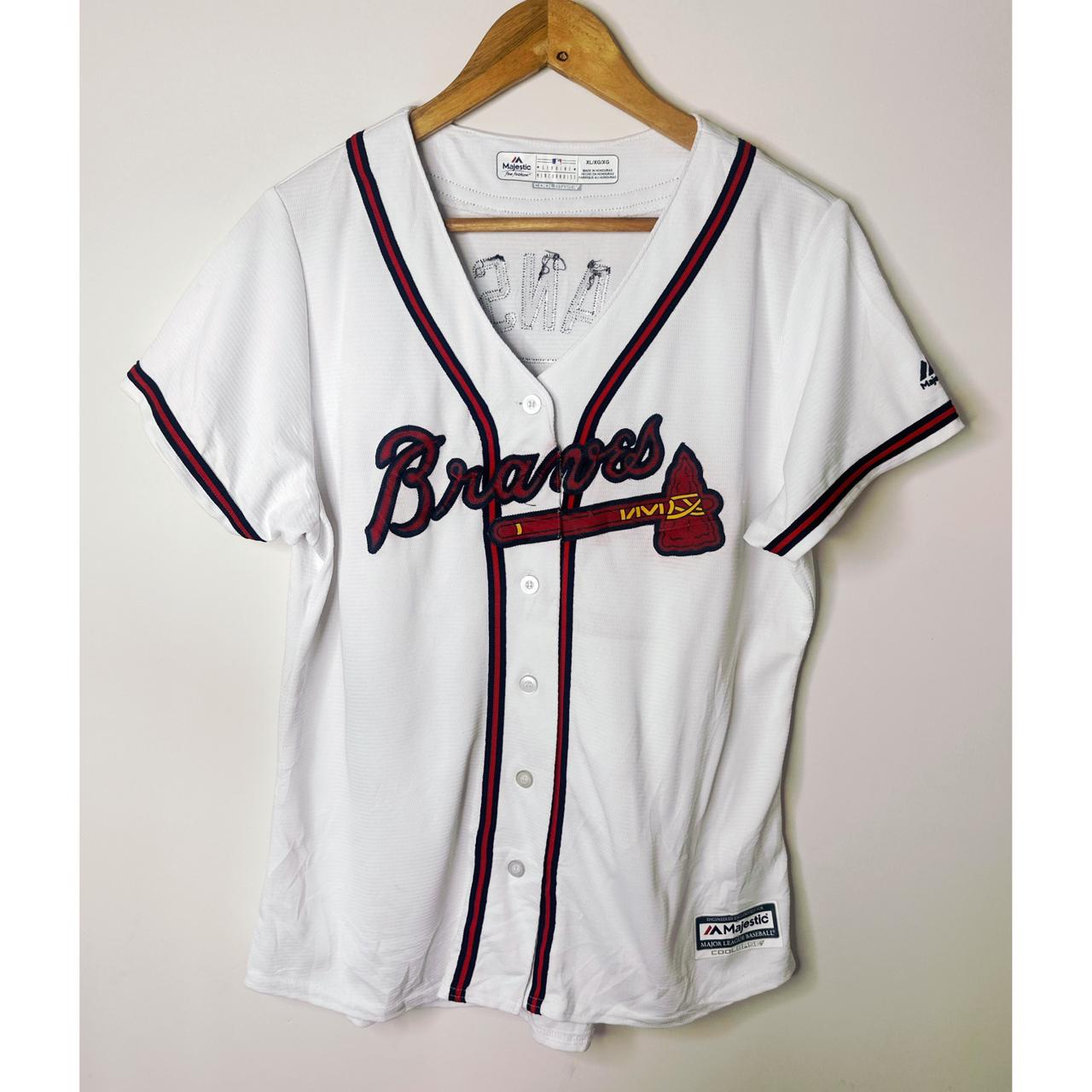 Majestic Atlanta Braves Cool Base White Home Baseball Jersey - Size M