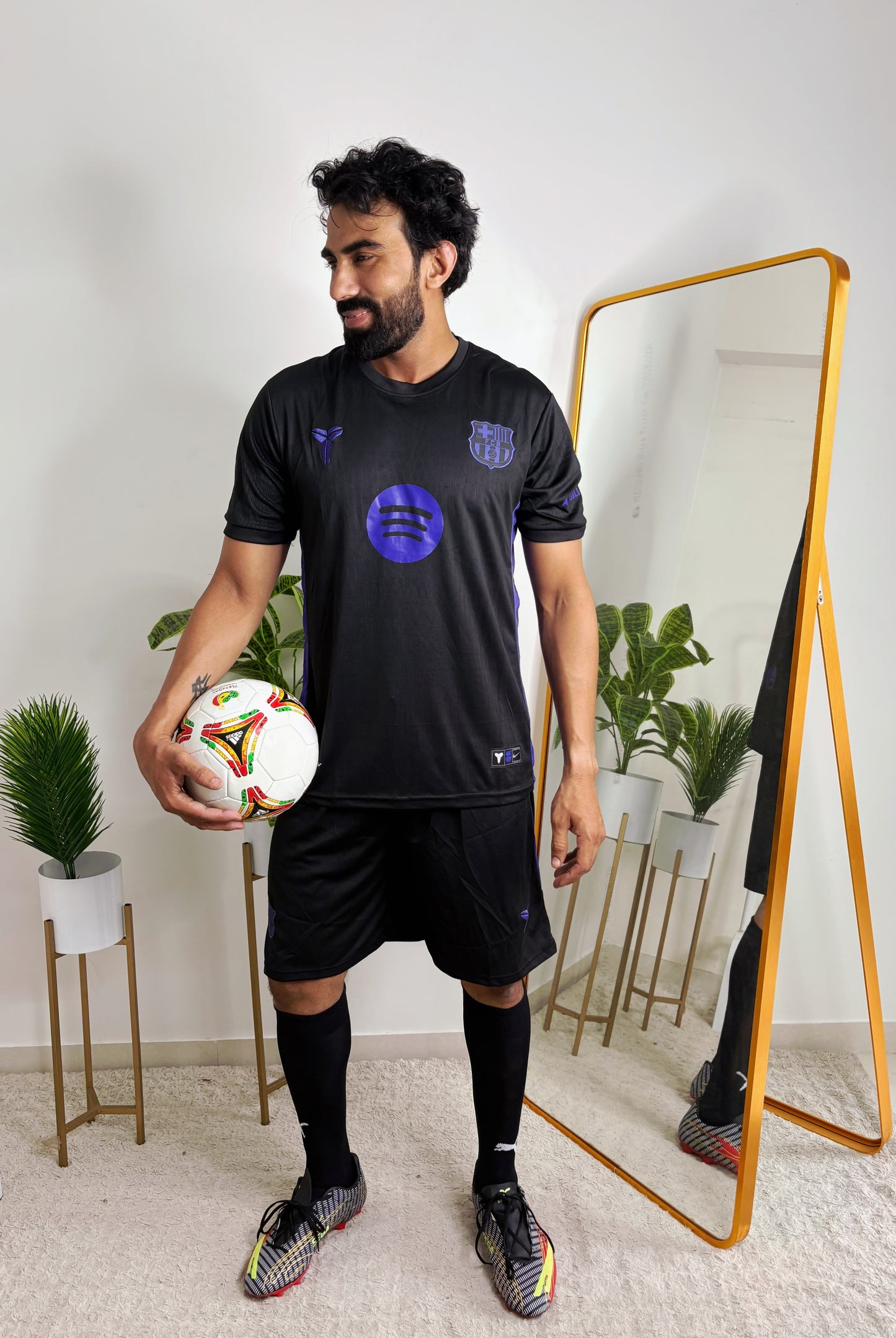 NIKE FC BARCELONA X KOBE BRYANT 25/26 FOOTBALL JERSEY KIT |  BLUE & BLACK