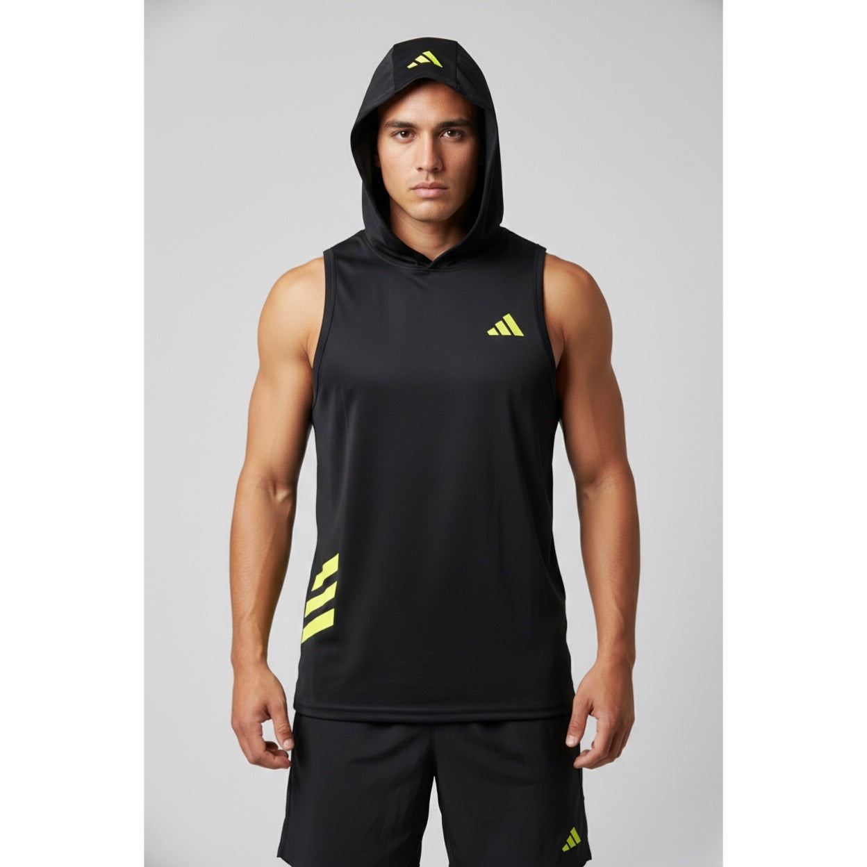 Adidas Men's Tech-Fit Sleeveless Hoodie | Moisture-Wicking Fabric