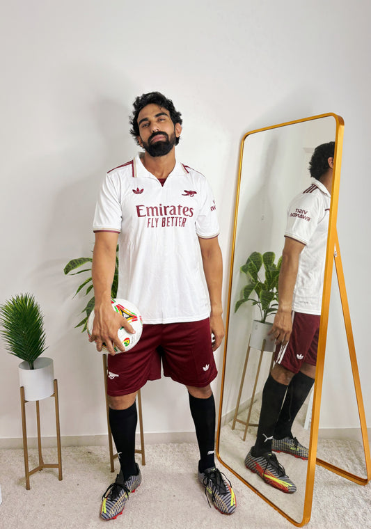 ADIDAS ARSENAL THIRD 25/26 FOOTBALL JERSEY KIT | PREMIUM WHITE & MAROON