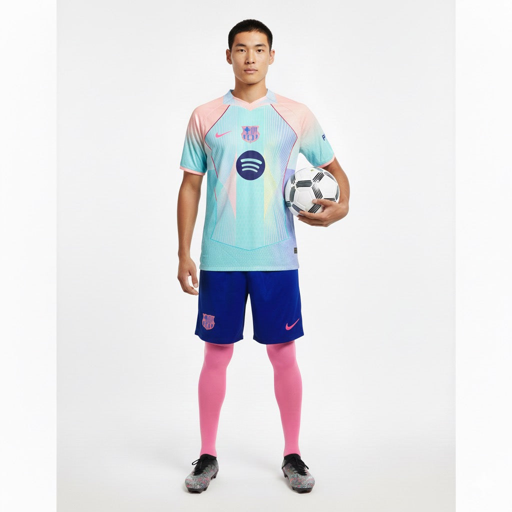 NIKE FCB BARCELONA  25/26 MULTICOLOR FOOTBALL JERSEY & SHORTS KIT –