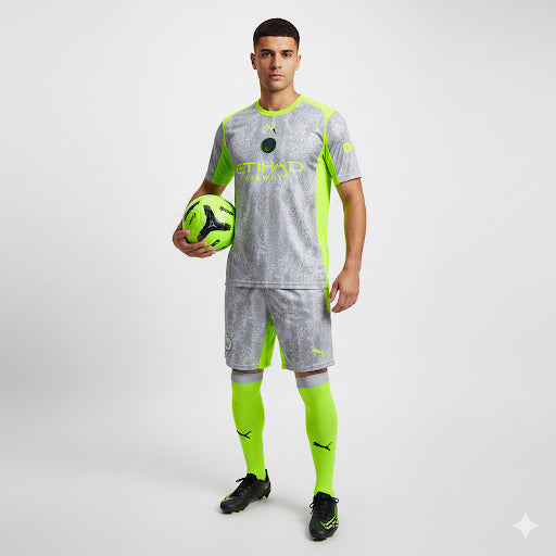PUMA  MANCHESTER CITY 25/26 FOOTBALL KIT  GREY & PARROT