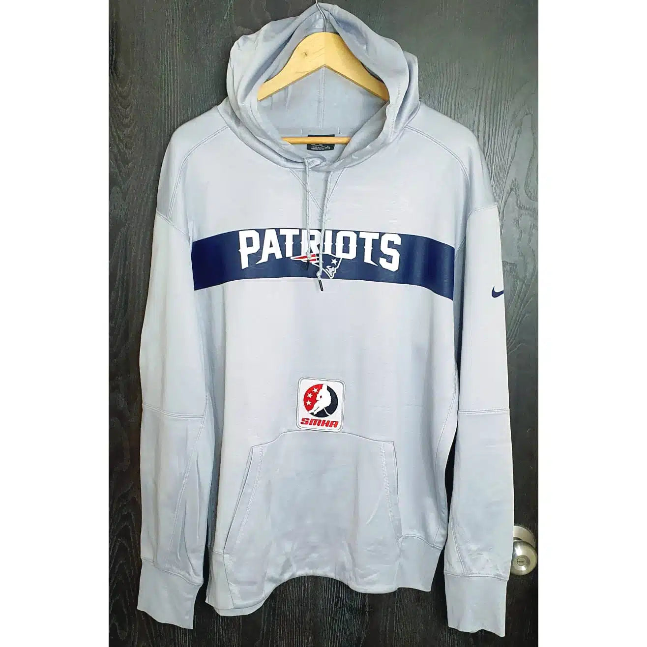 PATRIOTS GREY HOODIE SIZE :3XL