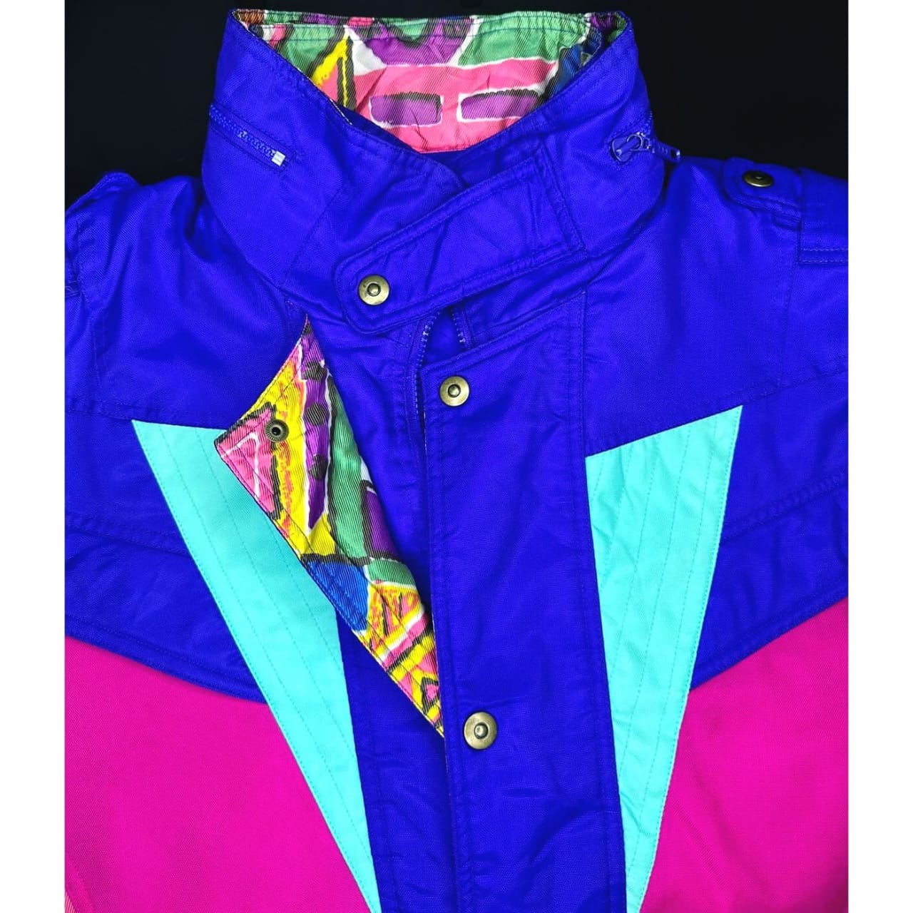 Ski Wear Jacket Colourblock Zipper Winter Jacket Bomber SIZE L PREMIUM JACKET