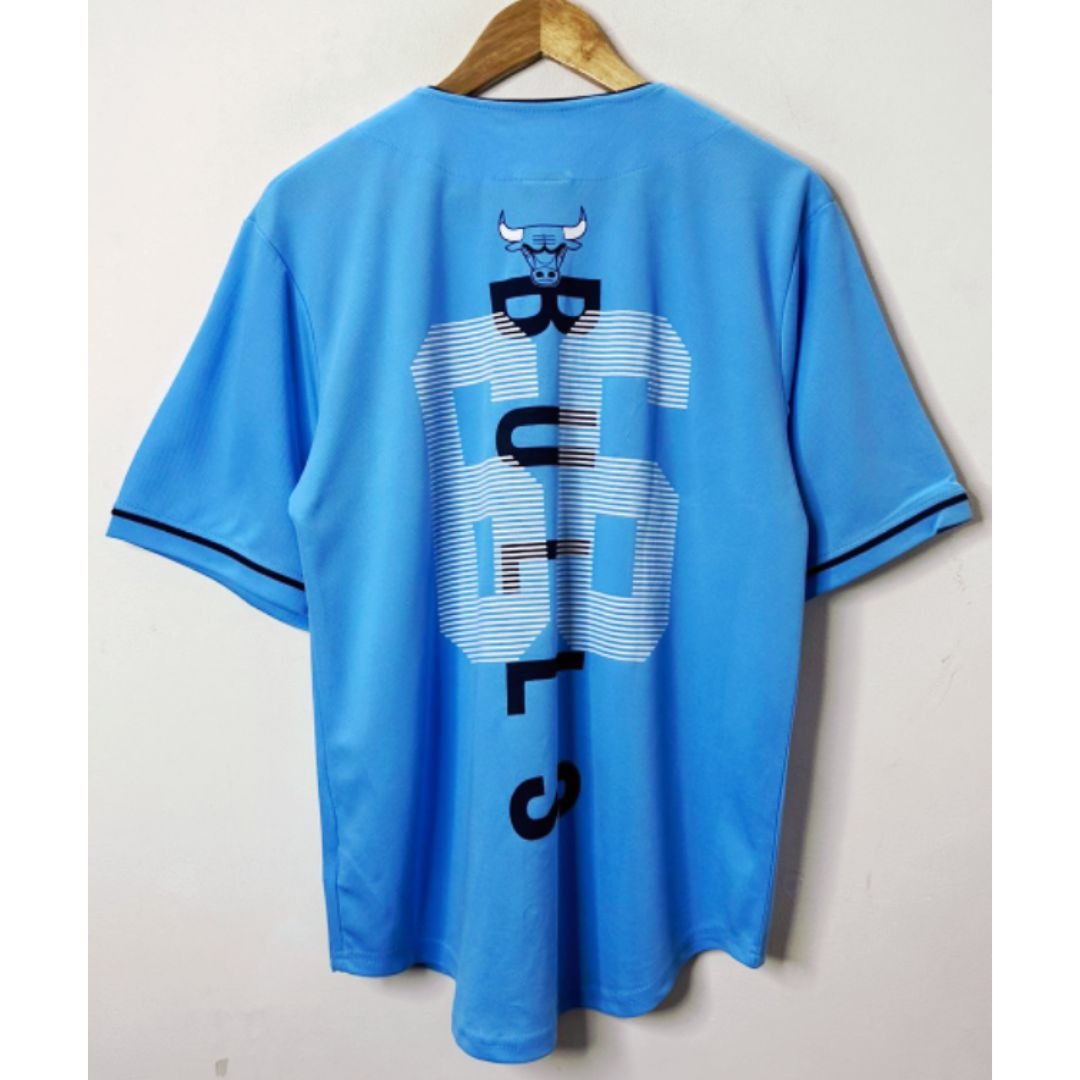 CHICAGO BULLS NBA BLUE SIZE-L BASEBALL JERSEYS