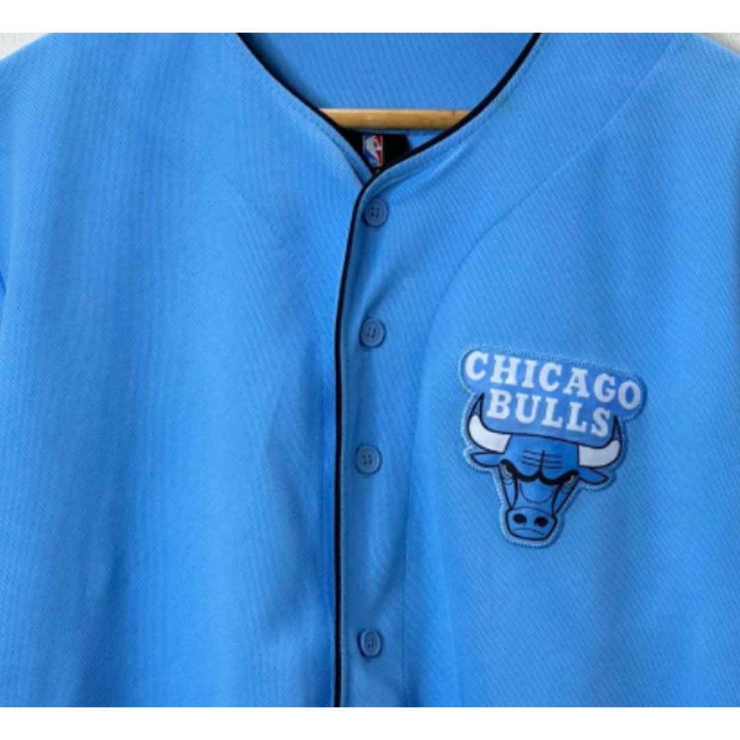 CHICAGO BULLS NBA BLUE SIZE-L BASEBALL JERSEYS