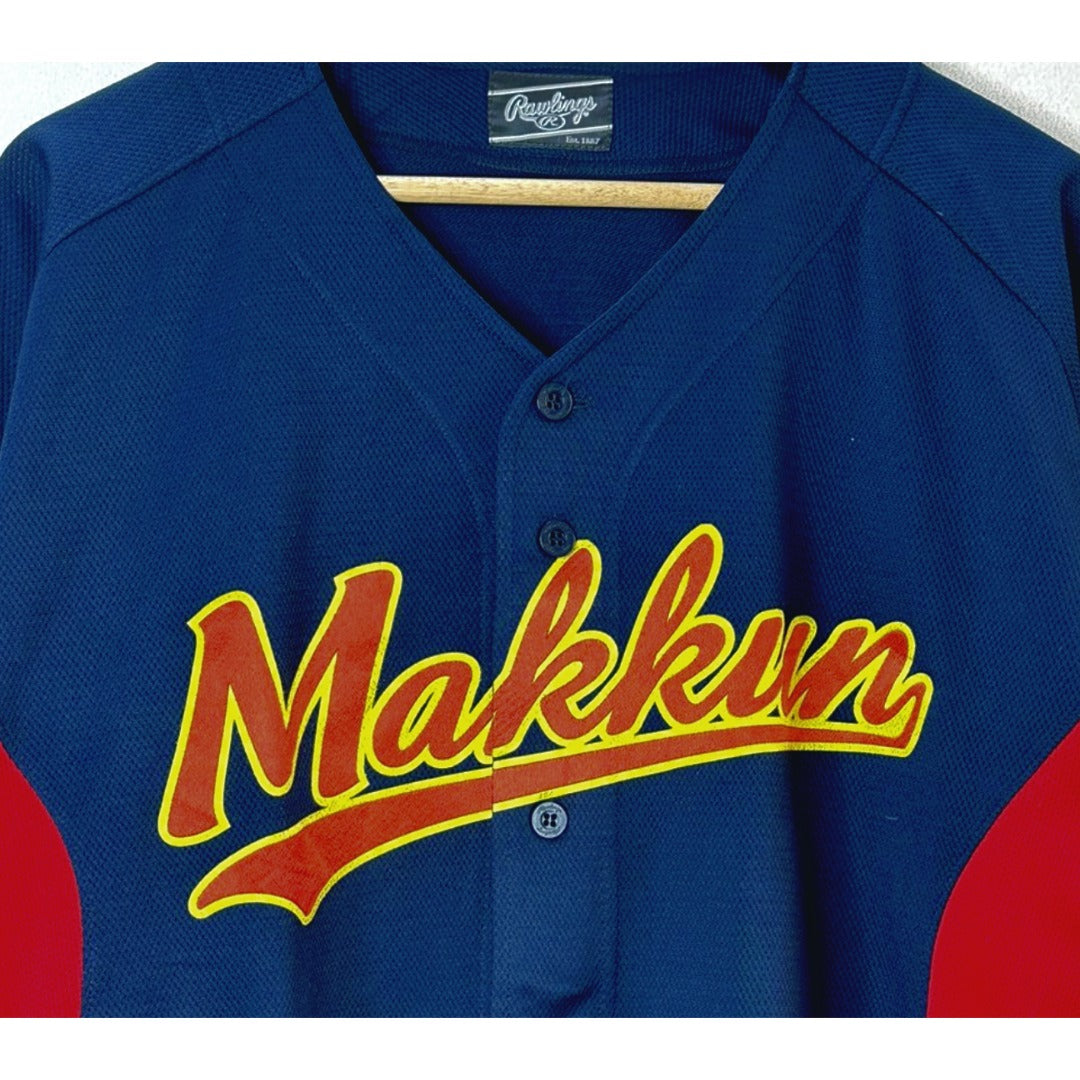 RAWLINGS MAKKUN NUMBER 16 SIZE-XL DARK BLUE BASEBALL JERSEYS