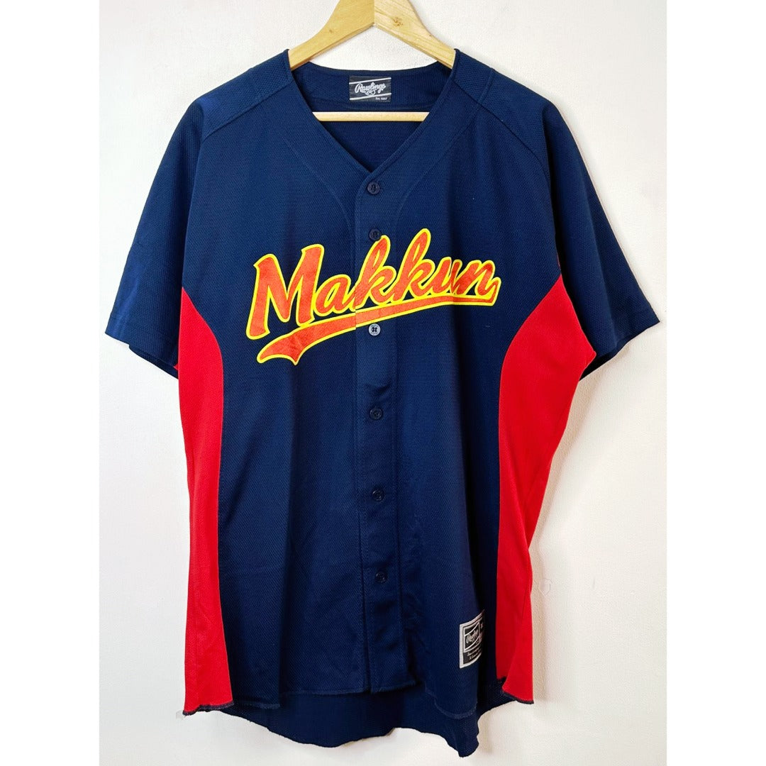 RAWLINGS MAKKUN NUMBER 16 SIZE-XL DARK BLUE BASEBALL JERSEYS