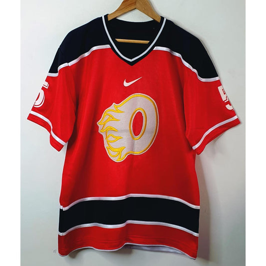 NIKE RUSSELL ATHLETIC RED NUMBER 5 ICE HOCKEY JERSEYS