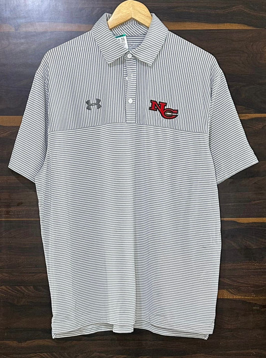 NC HEATGEAR GREY AND WHITE LINE SIZE-XL Premium Polo tees