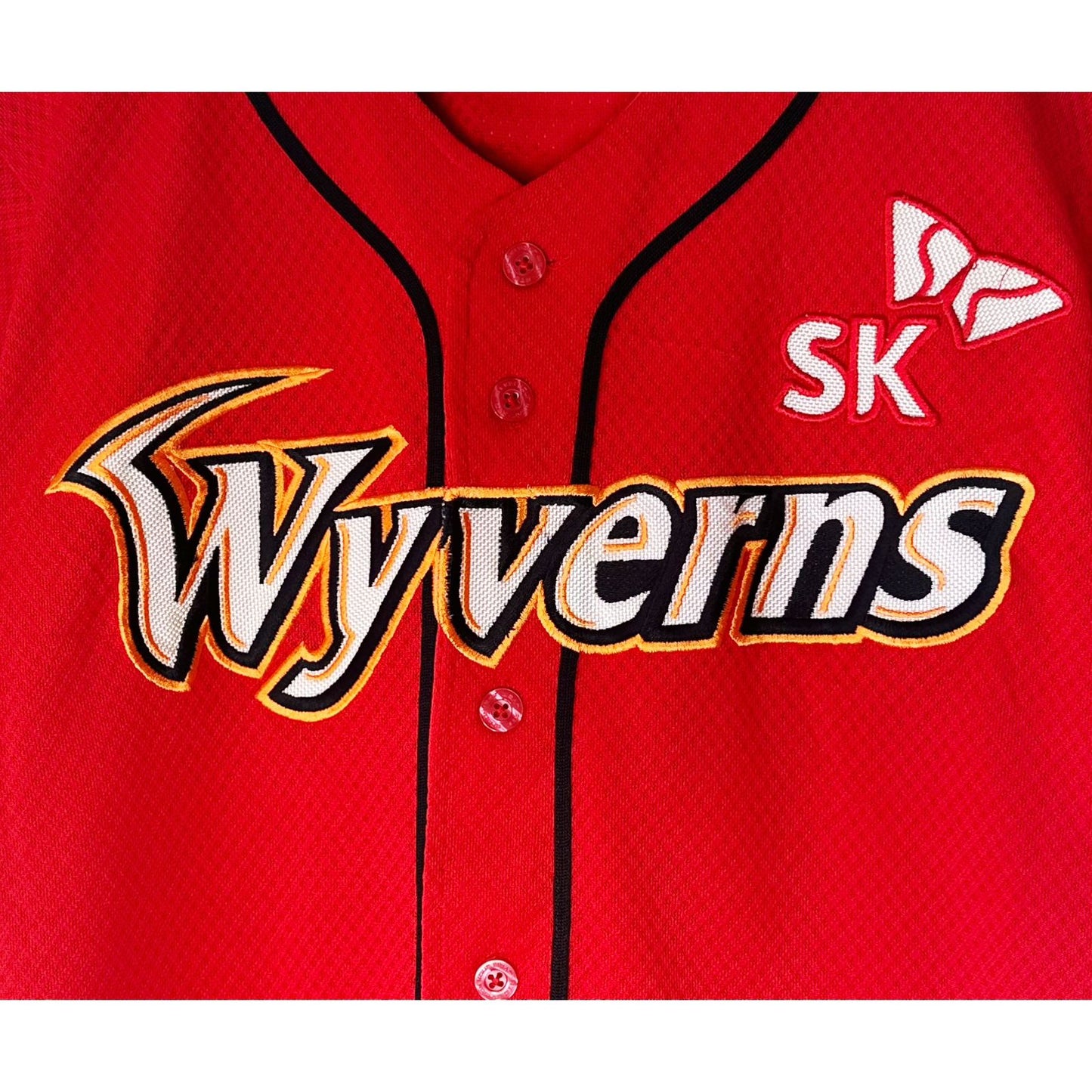 SK WYVERNS  NUMBER 62 SIZE-M  RED BASEBALL JERSEYS