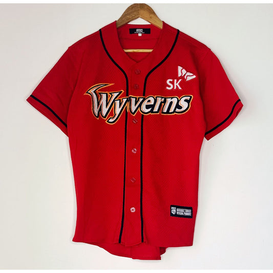 SK WYVERNS  NUMBER 62 SIZE-M  RED BASEBALL JERSEYS