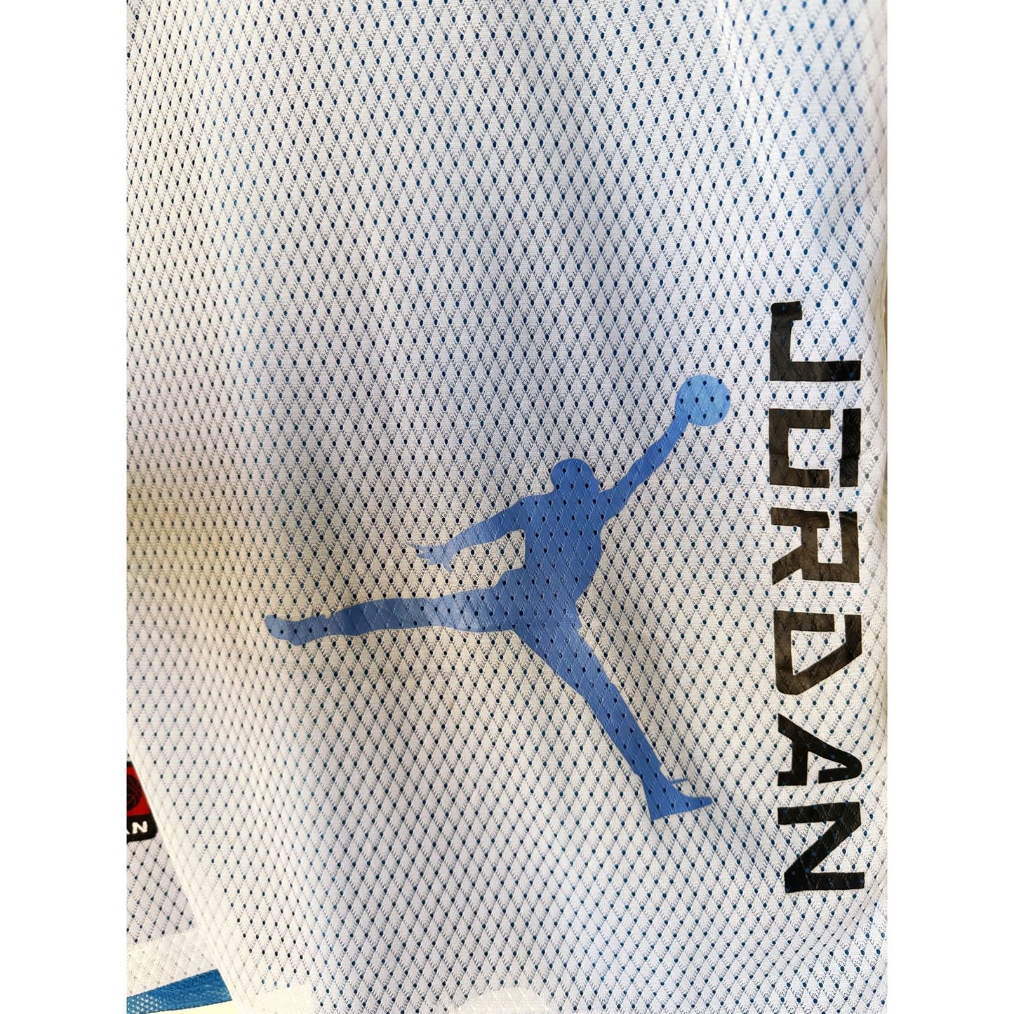 JORDAN WHITE AND BLUE SIZE-L DOUBLE SIDED BASKETBALL JERSEYS